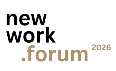 ogo des New Work Forum 2026 in klarer typografischer Gestaltung auf hellem Hintergrund